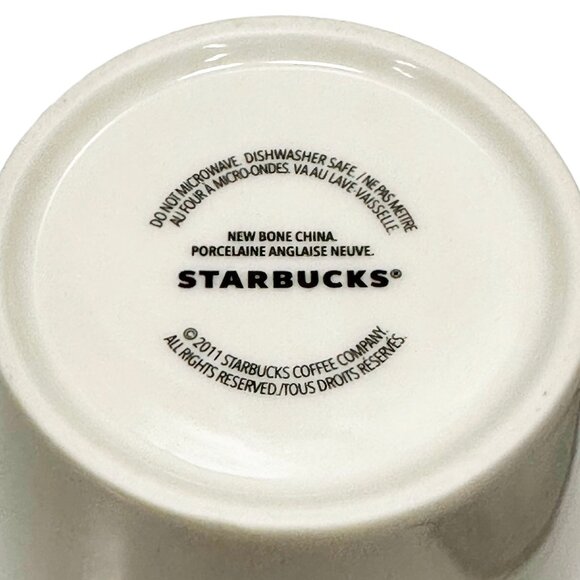 2011 STARBUCKS Tazo Tea Cup - 8oz - Maroon and White color blocked - slanted rim - Picture 5 of 5